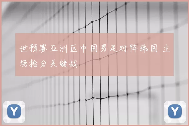世预赛亚洲区中国男足对阵韩国 主场抢分关键战