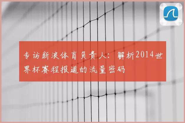 专访新浪体育负责人:解析2014世界杯赛程报道的流量密码